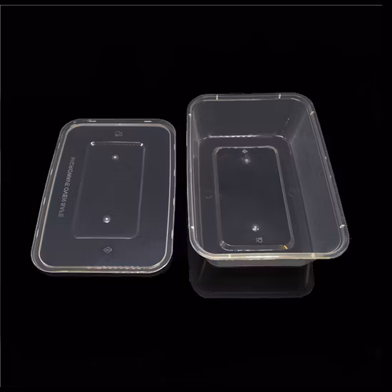 使い捨てプラスチック食品容器 PP 電子レンジ 1500 ミリリットルボックス蓋付き